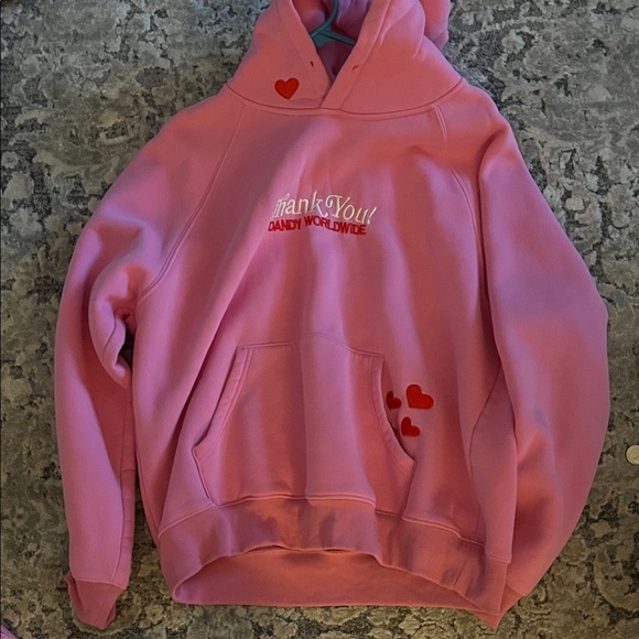 dandy worldwide Tops - Thank You Dandy Worldwide Pink Hoodie - Women's Pullover Sweatshirt